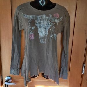 5/$25💖Flowy long sleeve khaki waffle shirt